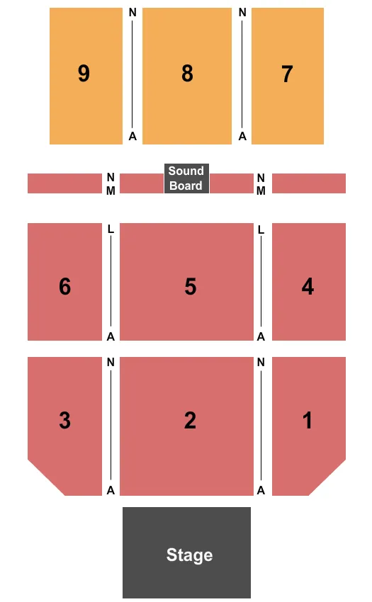 seating chart for Nugget Ballroom At Nugget Casino Resort - End Stage - eventticketscenter.com