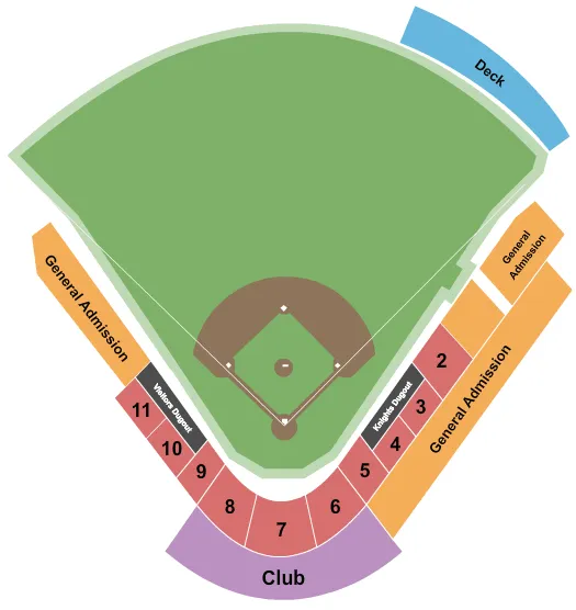 seating chart for John Euliano Park - Baseball - eventticketscenter.com