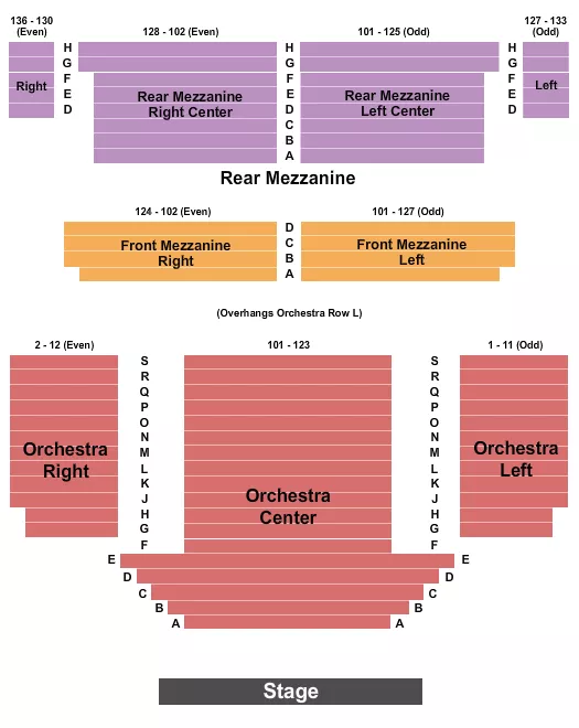 seating chart for John Golden Theatre - Endstage 1 - eventticketscenter.com