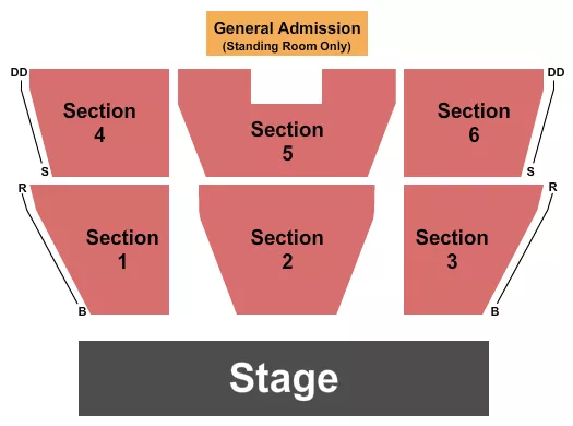 seating chart for John Hunt Auditorium at UGA Tifton Campus Conference Center - Endstage w/GA - eventticketscenter.com