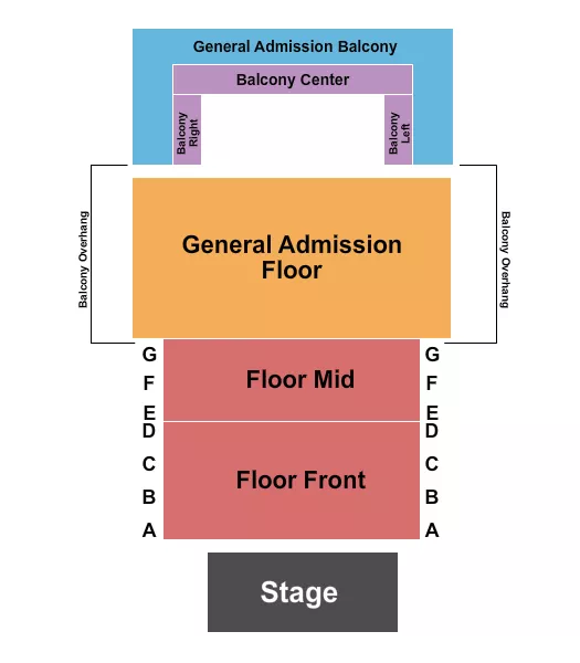 seating chart for John, James and Clara Knight Stage - Endstage GA Floor - eventticketscenter.com