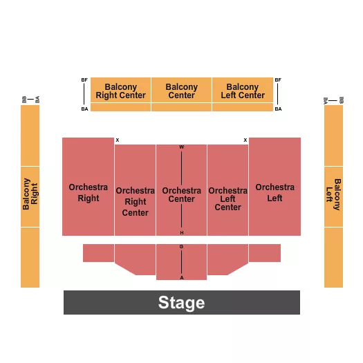 seating chart for John M. Hall Auditorium - Endstage - eventticketscenter.com