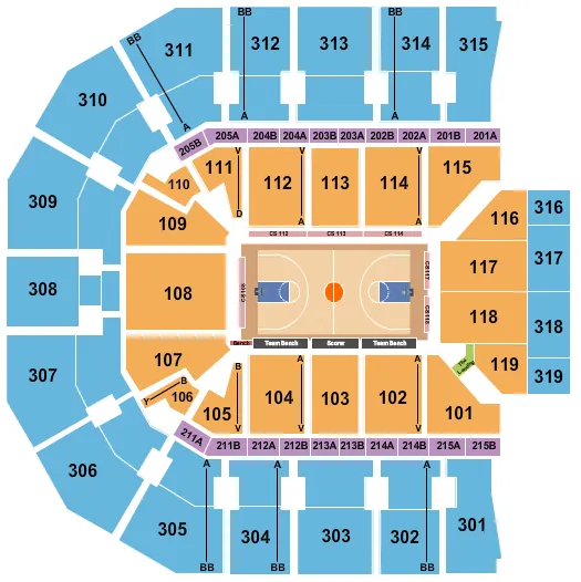 seating chart for John Paul Jones Arena - Basketball - Harlem Globetrotters - eventticketscenter.com