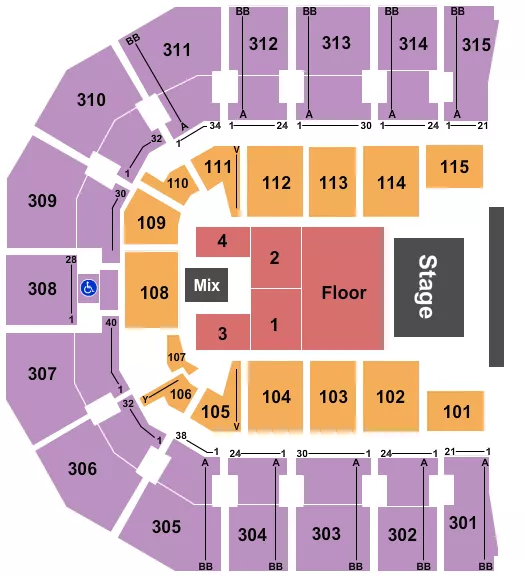 seating chart for John Paul Jones Arena - Chris Stapleton - eventticketscenter.com