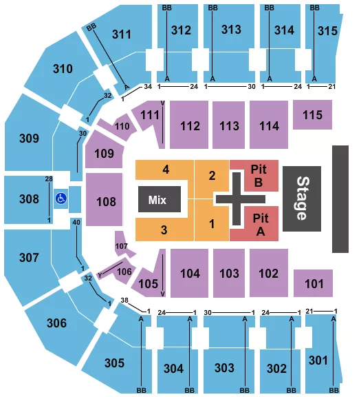 seating chart for John Paul Jones Arena - Dan and Shay 2024 - eventticketscenter.com