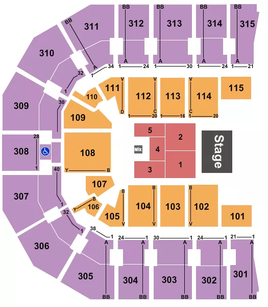 seating chart for John Paul Jones Arena - Endstage 5 - eventticketscenter.com