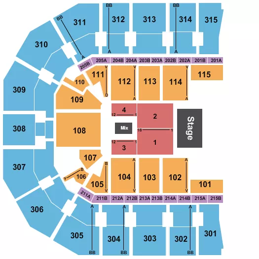 seating chart for John Paul Jones Arena - Endstage 9 - eventticketscenter.com