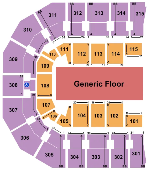 seating chart for John Paul Jones Arena - Generic Floor - eventticketscenter.com