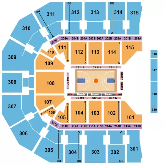 seating chart for John Paul Jones Arena - Basketball - Harlem Globetrotters - eventticketscenter.com