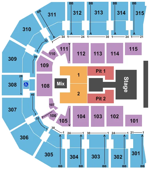 seating chart for John Paul Jones Arena - Luke Bryan - eventticketscenter.com