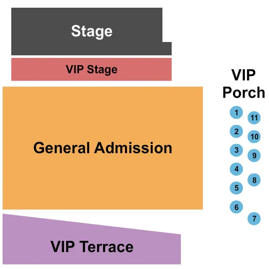 seating chart for John T. Floore Country Store - Endstage 2 - eventticketscenter.com