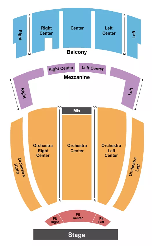 seating chart for Johnny Mercer Theatre - Endstage 3 Pits 2 - eventticketscenter.com