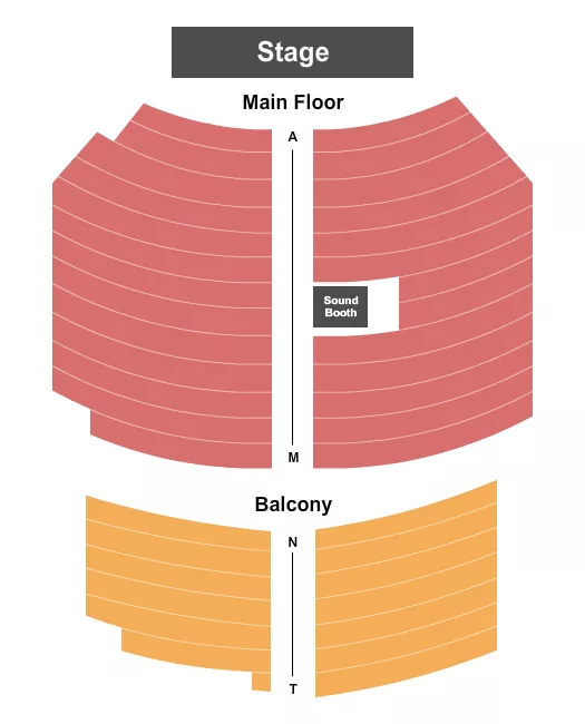 seating chart for Johnson Hall Theater - End Stage - eventticketscenter.com