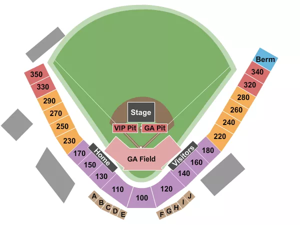 seating chart for Joseph L. Bruno Stadium - Concert VIP/GA Pit - eventticketscenter.com