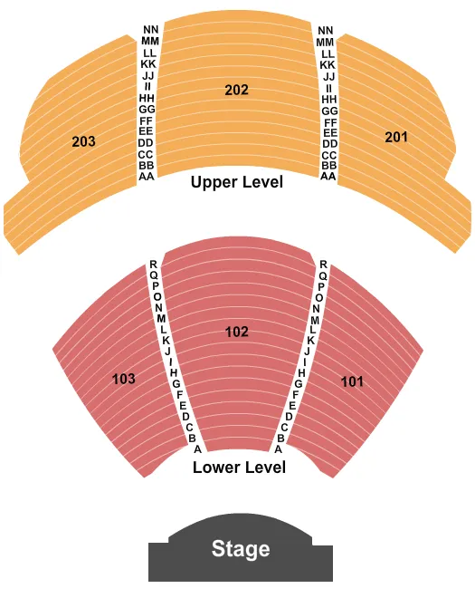 seating chart for KA Theatre at MGM Grand - Endstage 2 - eventticketscenter.com
