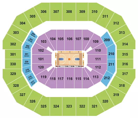 seating chart for KFC Yum! Center - Basketball - Globetrotters - eventticketscenter.com