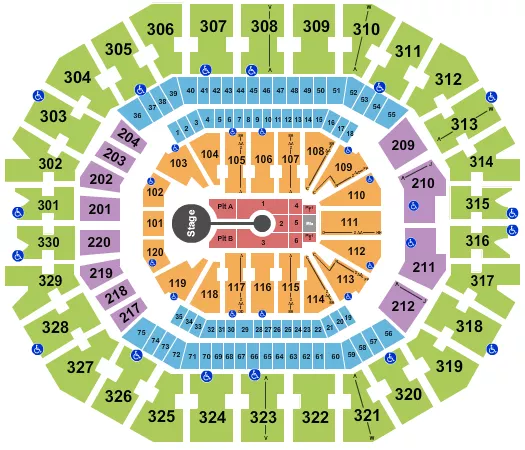 seating chart for KFC Yum! Center - Brandon Lake - eventticketscenter.com