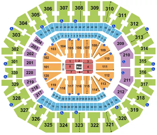 seating chart for KFC Yum! Center - Center Stage 3 - eventticketscenter.com