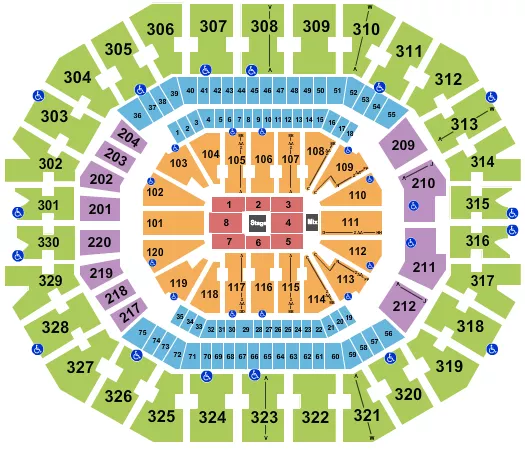 seating chart for KFC Yum! Center - Center Stage 1 - eventticketscenter.com