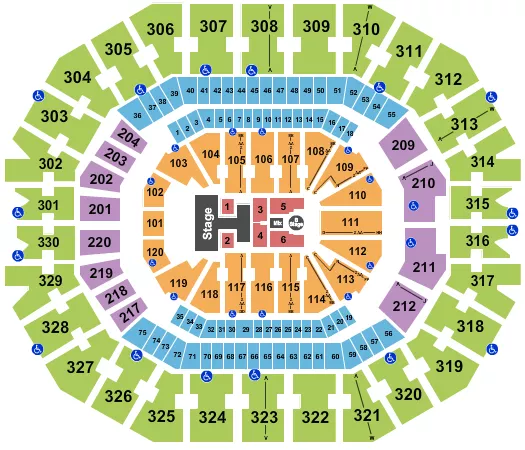 seating chart for KFC Yum! Center - Disney - eventticketscenter.com