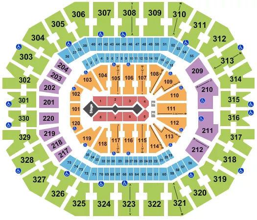 seating chart for KFC Yum! Center - For King and Country - eventticketscenter.com