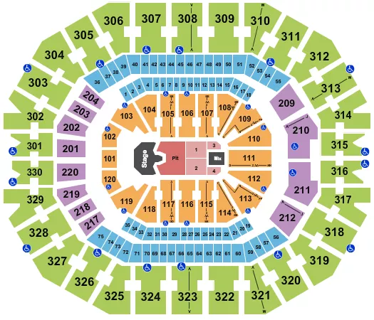 seating chart for KFC Yum! Center - Ghost - eventticketscenter.com