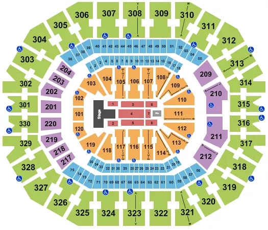 seating chart for KFC Yum! Center - Maverick City Music - eventticketscenter.com