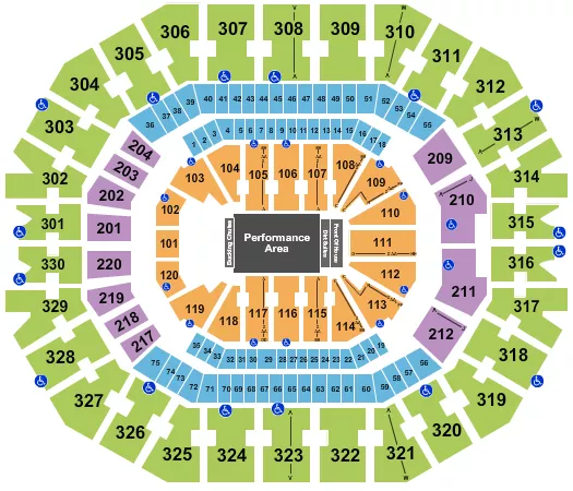seating chart for KFC Yum! Center - PBR - eventticketscenter.com