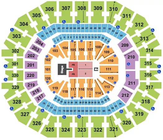 seating chart for KFC Yum! Center - Parker McCollum - eventticketscenter.com