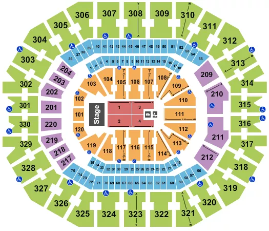 seating chart for KFC Yum! Center - Pentatonix - eventticketscenter.com