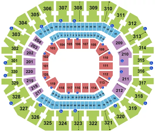 seating chart for KFC Yum! Center - Performance Area - eventticketscenter.com
