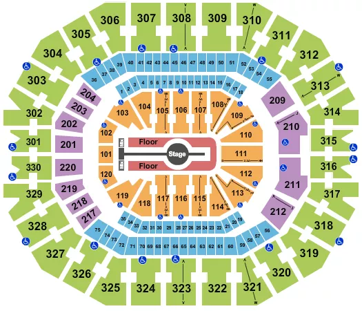 seating chart for KFC Yum! Center - Rod Wave - eventticketscenter.com