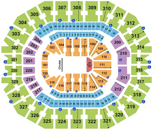 seating chart for KFC Yum! Center - Rodeo/VIP Party Pit - eventticketscenter.com