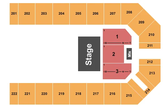 seating chart for Kansas Star Event Center - Arena - Quarter House - eventticketscenter.com