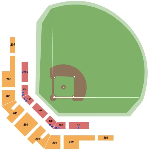 seating chart for Kapco Park - Baseball - eventticketscenter.com