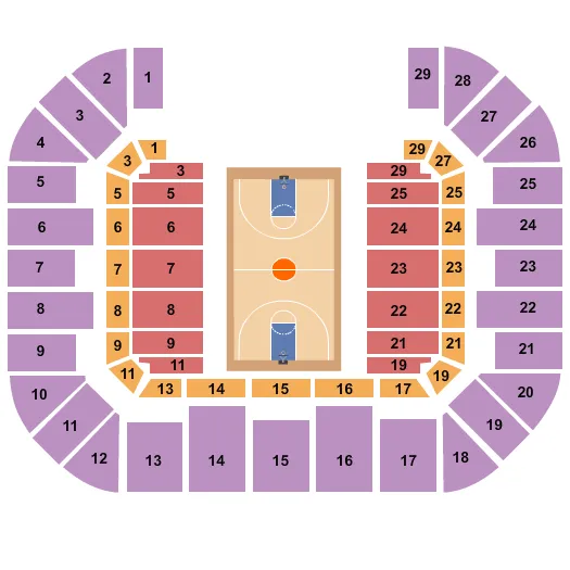 seating chart for Kaplan Arena - Basketball - eventticketscenter.com