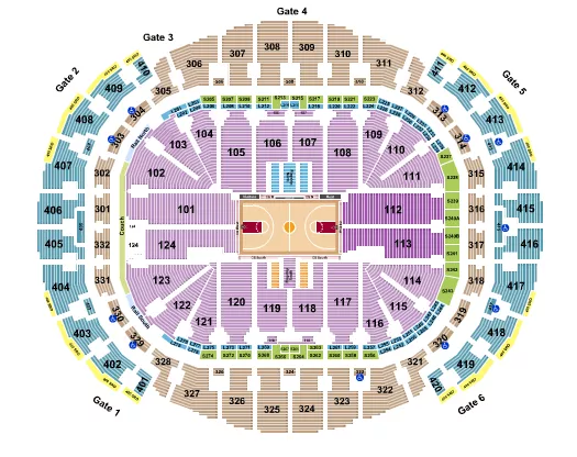 seating chart for Kaseya Center - Basketball Rows - eventticketscenter.com