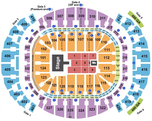 seating chart for Kaseya Center - Don Omar - eventticketscenter.com