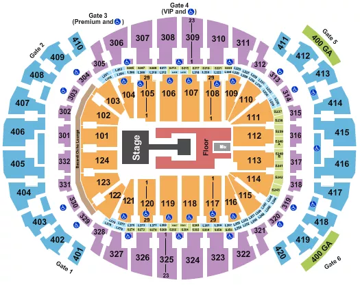 seating chart for Kaseya Center - Dua Lipa - eventticketscenter.com