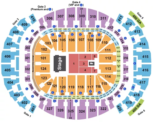 seating chart for Kaseya Center - Endstage 1-7, No 6 - eventticketscenter.com