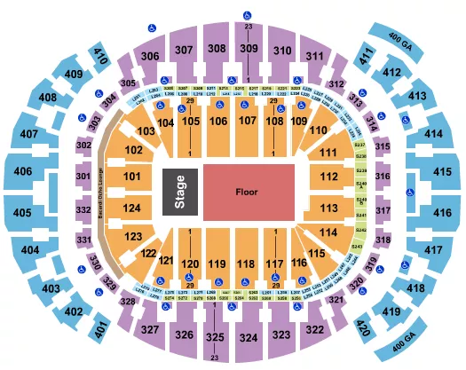 seating chart for Kaseya Center - Endstage GA Floor - eventticketscenter.com