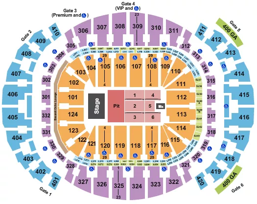 seating chart for Kaseya Center - Endstage GA Pit - eventticketscenter.com