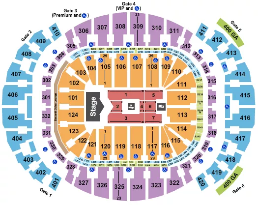 seating chart for Kaseya Center - Endstage Middle B Stage - eventticketscenter.com