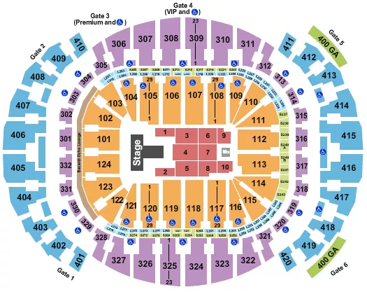 seating chart for Kaseya Center - Maverick City Music - eventticketscenter.com