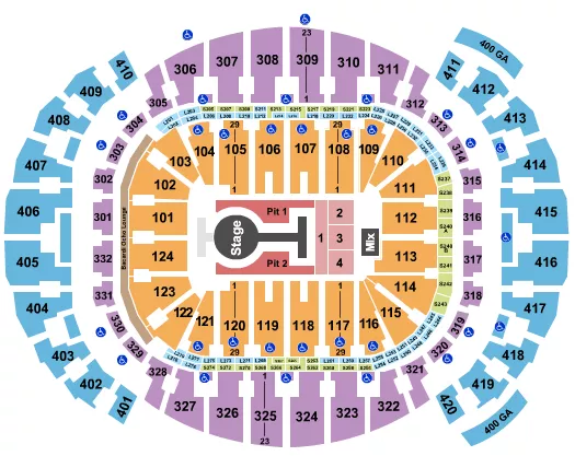 seating chart for Kaseya Center - Peso Pluma 2 - eventticketscenter.com