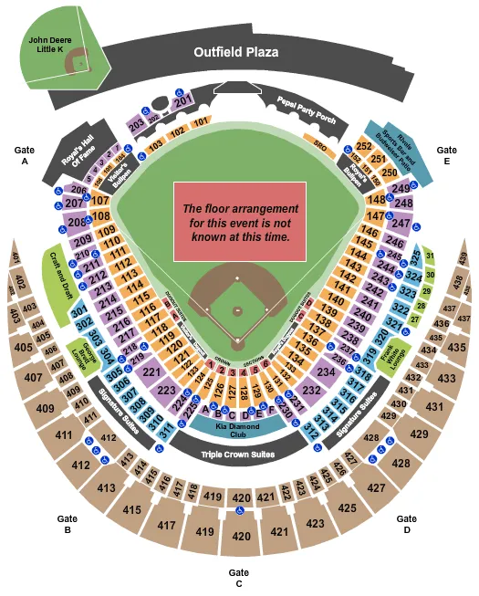 seating chart for Kauffman Stadium - Generic Floor - eventticketscenter.com
