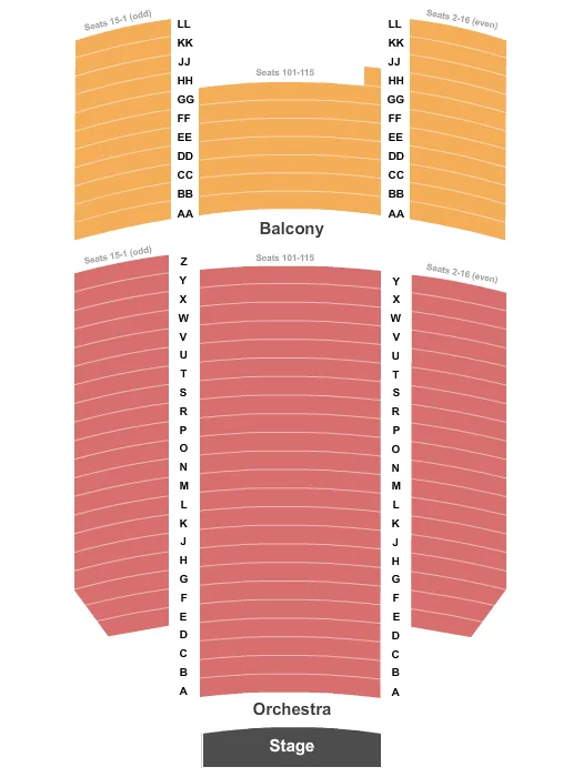 seating chart for Kaufmann Concert Hall at 92nd Street Y - End Stage - eventticketscenter.com