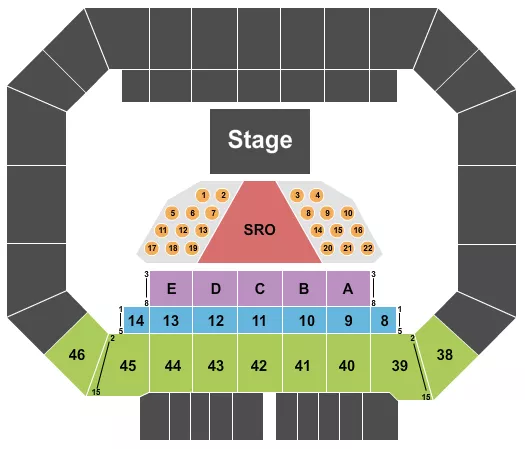 seating chart for Kay Yeager Coliseum - Endstage SRO & Tables 2 - eventticketscenter.com