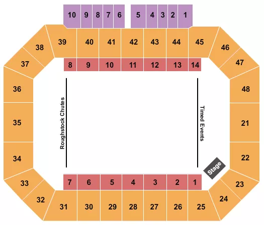 seating chart for Kay Yeager Coliseum - Rodeo - eventticketscenter.com