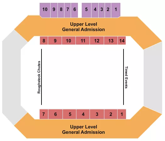 seating chart for Kay Yeager Coliseum - Rodeo with GA - eventticketscenter.com